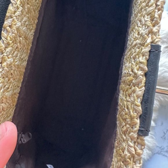 Black woven straw summer  handbag - Picture 5 of 10